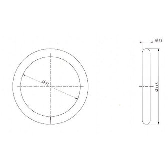 Weidesleepring 12 mm. x 115 mm.