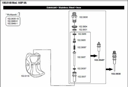 Suevia drinkbak model 140P met RVS ventiel 1/2&quot;