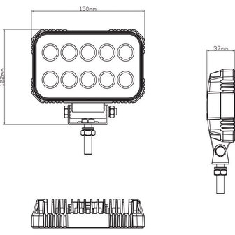 Werklamp LED 15W 1900lm breedstraler