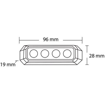 Flitslamp oranje 4 LED&#039;s