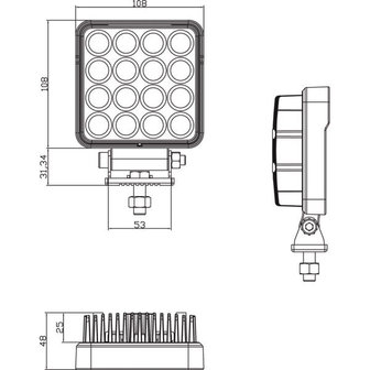 Werklamp LED 25W 3040lm breedstraler