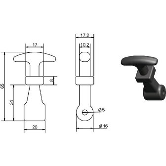 Motorkap rubber 65 mm.