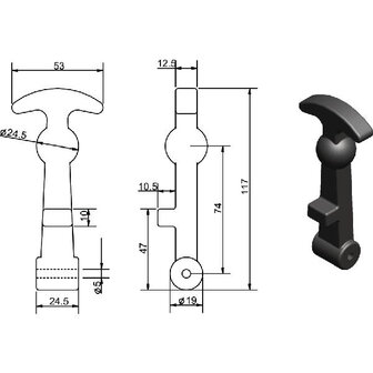 Motorkap rubber 120 mm.