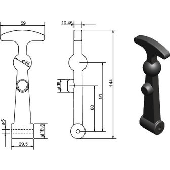 Motorkap rubber 145 mm.