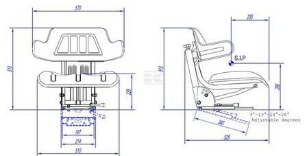 Zitting mechanisch geveerd PVC geel