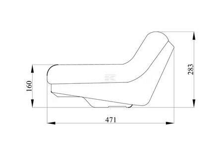 Kramp zitting zwart PVC laag ongeveerd