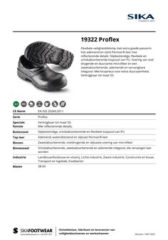 Sika 19322 ProFlex S3, mt. 38 t/m 50