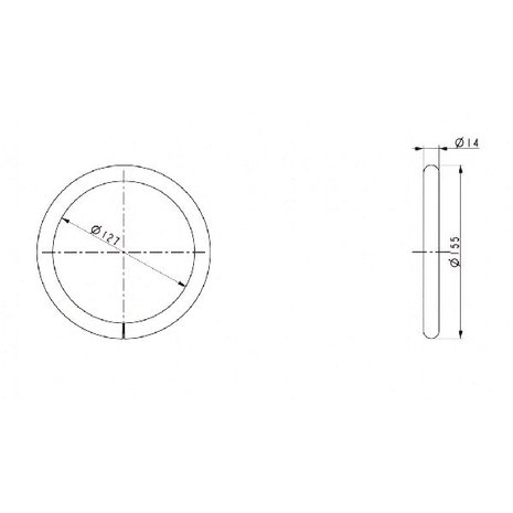 Weidesleepring 14 mm. x 127 mm.