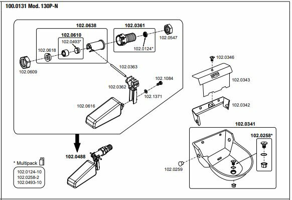 Suevia drinkbak model 130P-N 1/2" met vlotter