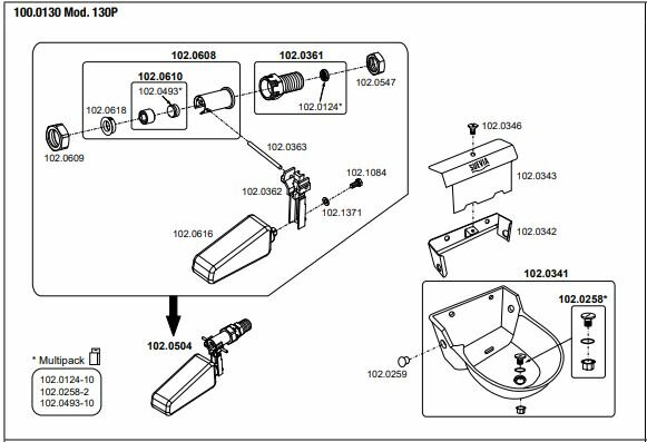 Suevia drinkbak model 130P 1/2" met vlotter