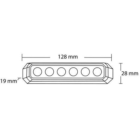 Flitslamp oranje 6 LED's