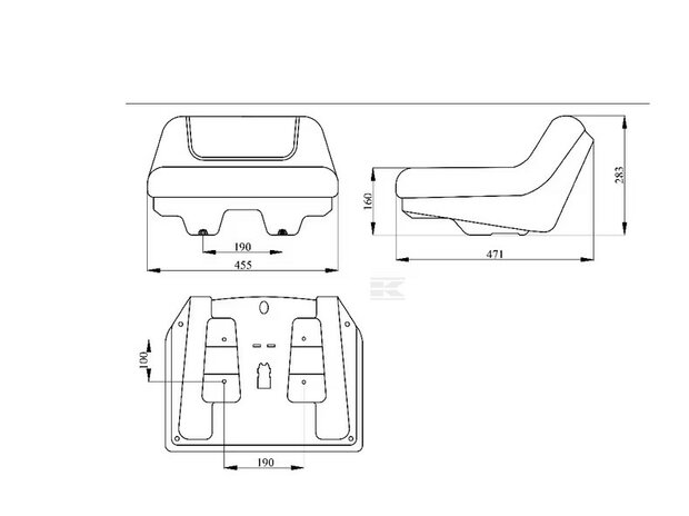 Kramp zitting geel PVC laag ongeveerd