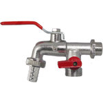 Kogelkraan met uitloop en extra aansluiting 1/2"