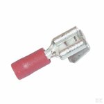 Vlakstekker met vlakstekkerhuls 6,4x0,8 rood