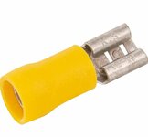 Vlakstekkerhuls 6,4x0,8 geïsoleerd geel